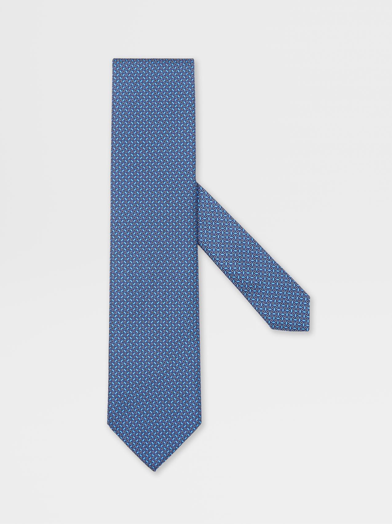 Corbata de Seda Quadri Colorati Azul Oscuro